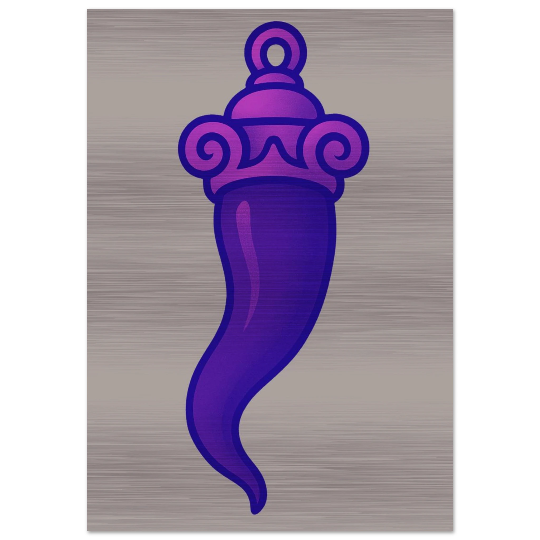 Brushed Aluminum Print – CURNICIELLO NAPOLI – Grey (70×100 cm)