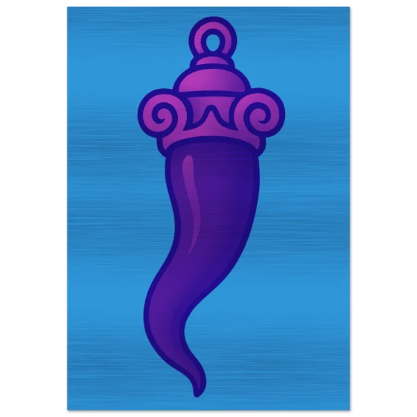 Brushed Aluminum Print – CURNICIELLO NAPOLI – Light Blue (70×100 cm)