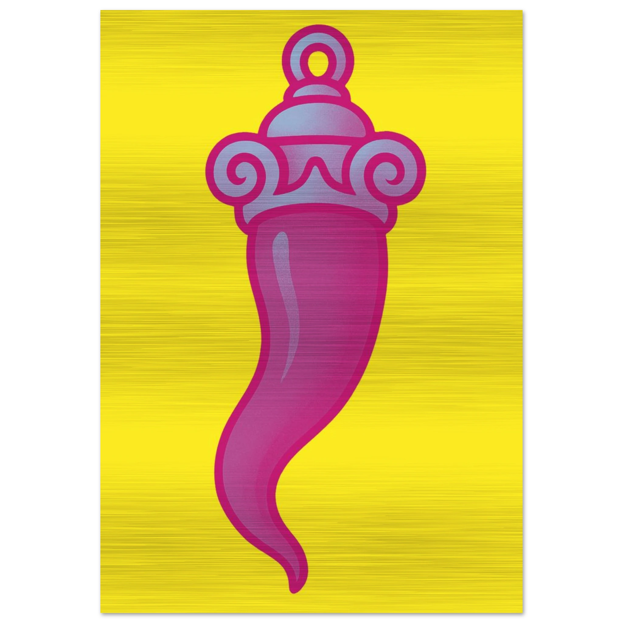 Brushed Aluminum Print – CURNICIELLO NAPOLI – Yellow (70×100 cm)