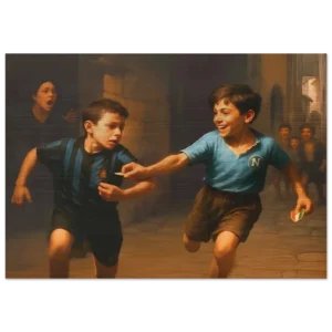 Stampa su Alluminio Spazzolato - AVANTI SCUGNIZZI  (70×100 cm)